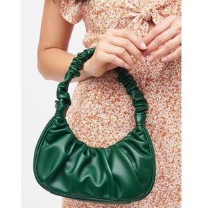 Urban Expressions The Oliveta Green Ruched Baguette Shoulder Bag Purse